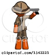 Orange Explorer Ranger Man Suicide Gun Pose