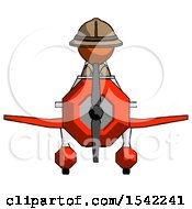 Orange Explorer Ranger Man In Geebee Stunt Plane Front View