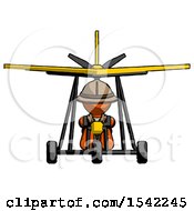 Poster, Art Print Of Orange Explorer Ranger Man In Ultralight Aircraft Front View