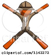 Poster, Art Print Of Orange Explorer Ranger Man With Arms And Legs Stretched Out