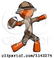 Poster, Art Print Of Orange Explorer Ranger Man Throwing Football