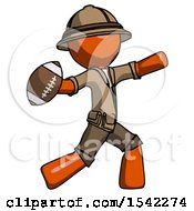Orange Explorer Ranger Man Throwing Football