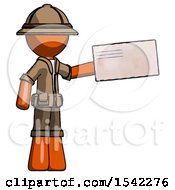 Poster, Art Print Of Orange Explorer Ranger Man Holding Large Envelope
