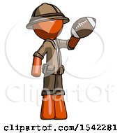 Poster, Art Print Of Orange Explorer Ranger Man Holding Football Up