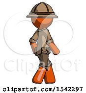 Poster, Art Print Of Orange Explorer Ranger Man Walking Away Direction Right View