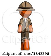 Poster, Art Print Of Orange Explorer Ranger Man Walking Front View