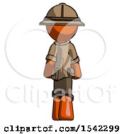 Poster, Art Print Of Orange Explorer Ranger Man Walking Away Back View