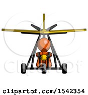 Orange Design Mascot Man In Ultralight Aircraft Front View