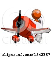 Poster, Art Print Of Orange Design Mascot Woman Flying In Geebee Stunt Plane Viewed From Below