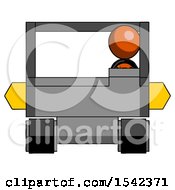 Poster, Art Print Of Orange Design Mascot Woman Driving Amphibious Tracked Vehicle Front View