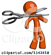 Poster, Art Print Of Orange Design Mascot Man Scissor Beheading Office Worker Execution