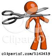 Poster, Art Print Of Orange Design Mascot Woman Scissor Beheading Office Worker Execution
