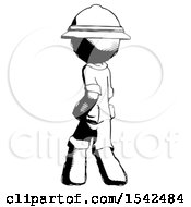 Poster, Art Print Of Ink Explorer Ranger Man Walking Away Direction Left View