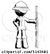 Poster, Art Print Of Ink Explorer Ranger Man Holding Staff Or Bo Staff