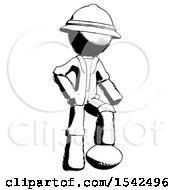 Poster, Art Print Of Ink Explorer Ranger Man Standing With Foot On Football