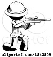 Poster, Art Print Of Ink Explorer Ranger Man Kneeling Shooting Sniper Rifle