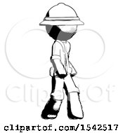 Poster, Art Print Of Ink Explorer Ranger Man Walking Turned Right Front View