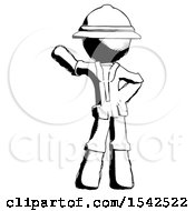Poster, Art Print Of Ink Explorer Ranger Man Waving Right Arm With Hand On Hip