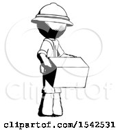 Poster, Art Print Of Ink Explorer Ranger Man Holding Package To Send Or Recieve In Mail