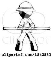 Poster, Art Print Of Ink Explorer Ranger Man Bo Staff Kung Fu Defense Pose
