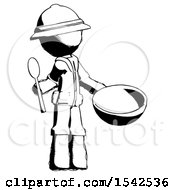 Ink Explorer Ranger Man With Empty Bowl And Spoon Ready To Make Something
