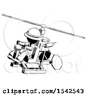 Ink Explorer Ranger Man Flying In Gyrocopter Front Side Angle Top View