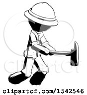 Poster, Art Print Of Ink Explorer Ranger Man With Ax Hitting Striking Or Chopping