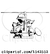 Ink Explorer Ranger Man Flying In Gyrocopter Front Side Angle View