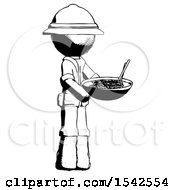 Poster, Art Print Of Ink Explorer Ranger Man Holding Noodles Offering To Viewer