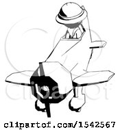 Poster, Art Print Of Ink Explorer Ranger Man In Geebee Stunt Plane Descending Front Angle View