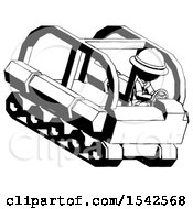 Poster, Art Print Of Ink Explorer Ranger Man Driving Amphibious Tracked Vehicle Top Angle View
