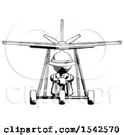 Poster, Art Print Of Ink Explorer Ranger Man In Ultralight Aircraft Front View