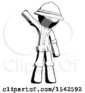 Poster, Art Print Of Ink Explorer Ranger Man Waving Emphatically With Right Arm