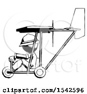 Poster, Art Print Of Ink Explorer Ranger Man In Ultralight Aircraft Side View