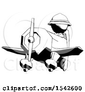 Poster, Art Print Of Ink Explorer Ranger Man Flying In Geebee Stunt Plane Viewed From Below