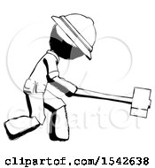Poster, Art Print Of Ink Explorer Ranger Man Hitting With Sledgehammer Or Smashing Something