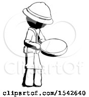 Poster, Art Print Of Ink Explorer Ranger Man Looking At Large Compass Facing Right