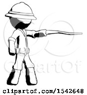 Poster, Art Print Of Ink Explorer Ranger Man Pointing With Hiking Stick