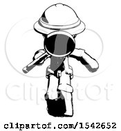 Poster, Art Print Of Ink Explorer Ranger Man Looking Down Through Magnifying Glass