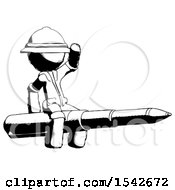 Ink Explorer Ranger Man Riding A Pen Like A Giant Rocket