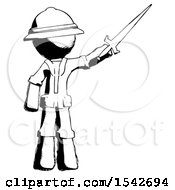 Poster, Art Print Of Ink Explorer Ranger Man Holding Sword In The Air Victoriously
