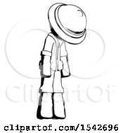 Poster, Art Print Of Ink Explorer Ranger Man Depressed With Head Down Turned Right