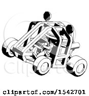 Poster, Art Print Of Ink Explorer Ranger Man Riding Sports Buggy Side Top Angle View