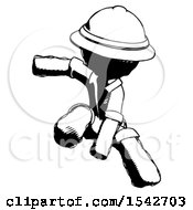 Poster, Art Print Of Ink Explorer Ranger Man Action Hero Jump Pose