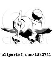 Poster, Art Print Of Ink Design Mascot Man Flying In Geebee Stunt Plane Viewed From Below