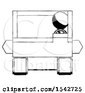 Poster, Art Print Of Ink Design Mascot Man Driving Amphibious Tracked Vehicle Front View