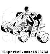 Poster, Art Print Of Ink Design Mascot Man Riding Sports Buggy Side Top Angle View