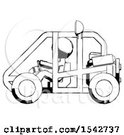 Poster, Art Print Of Ink Design Mascot Man Riding Sports Buggy Side View