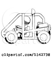 Poster, Art Print Of Ink Design Mascot Woman Riding Sports Buggy Side View