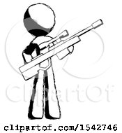 Ink Design Mascot Man Holding Sniper Rifle Gun